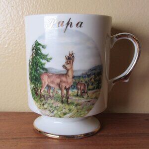 10 oz papa deer stag mug vintage royal ann china Minnesota (W6193)